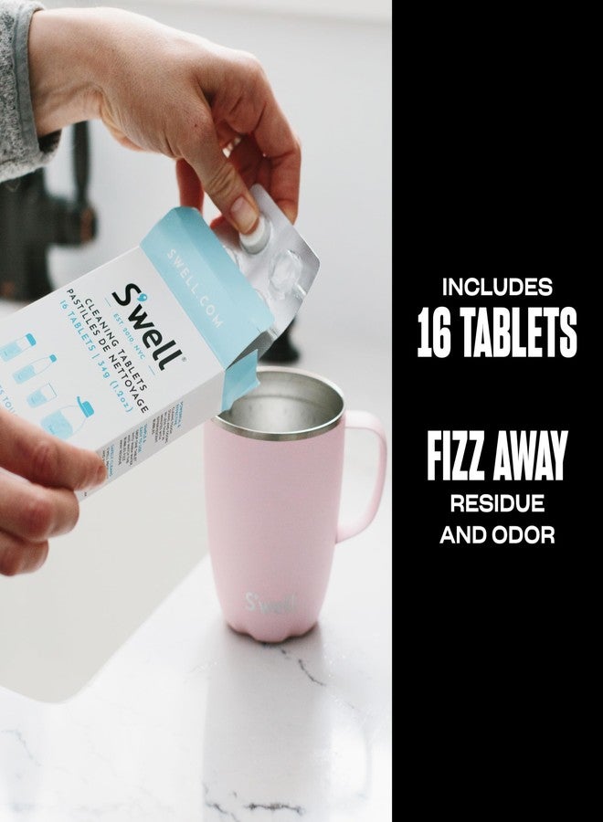 سويل أقراص تنظيف S'well، 16 قرصًا، سريعة المفعول، تزيل البقايا والروائح من الفولاذ المقاوم للصدأ، خالية من الكلور ومستخلصة من مواد طبيعية. - Image 2